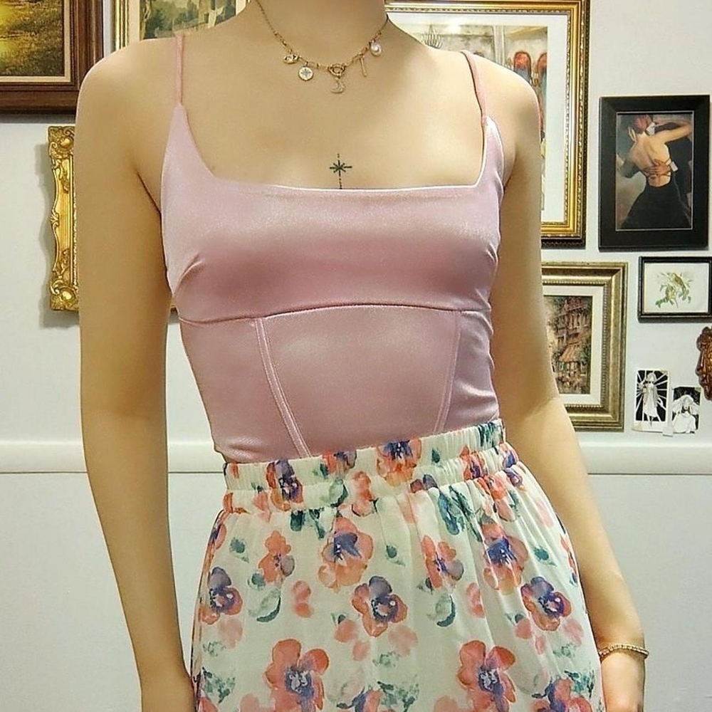 Asyou Pink Corset Top